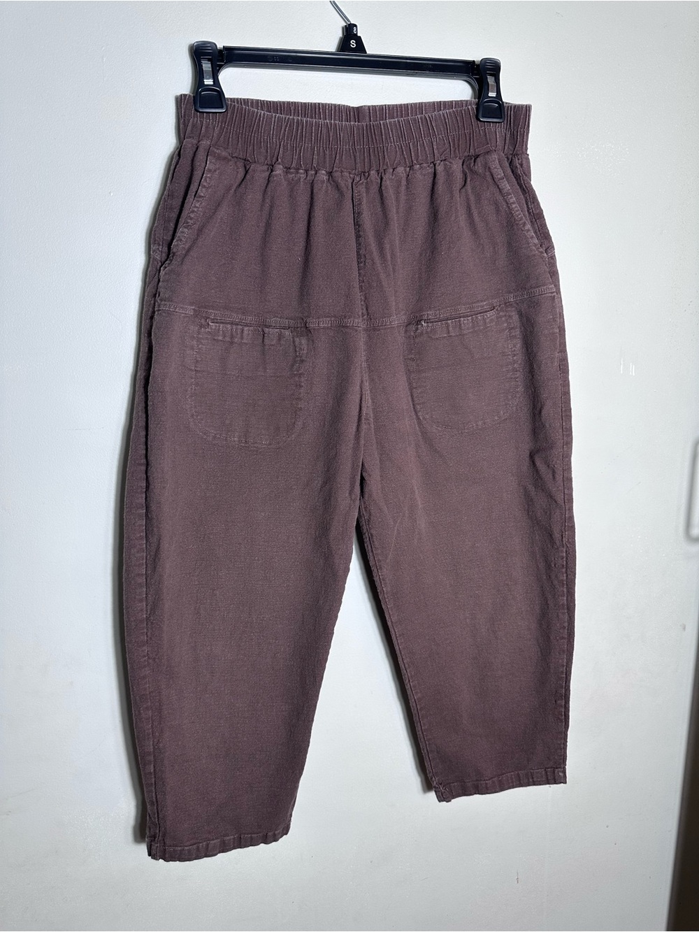 Women's Cotton Blend Elastic Waist Capris - Brown